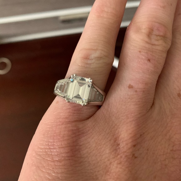 QVC Diamonique 4.80ct Emerald Cut Ring - Picture 3 of 5